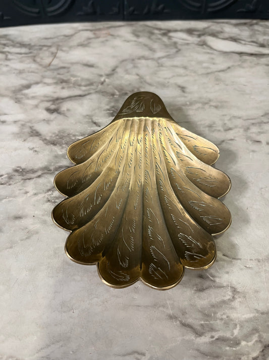 Small Brass Shell Trinket Dish