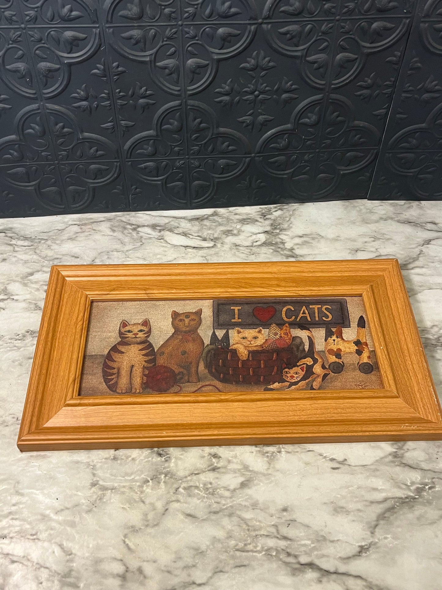 I Heart Cats Print Framed