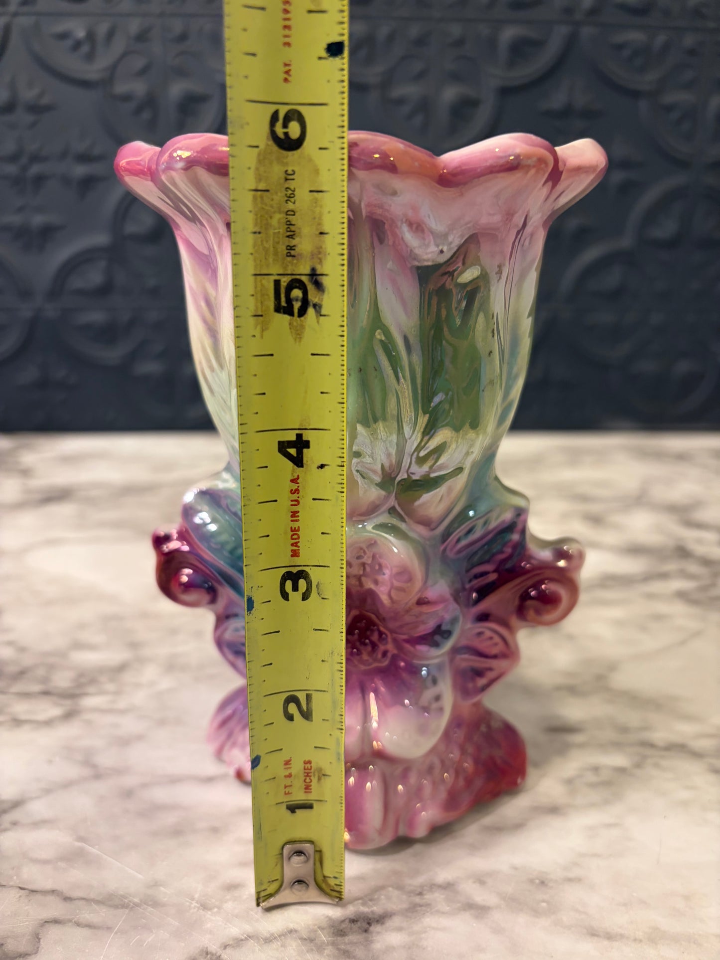 Brazilian Multi Color Lusterware Vase