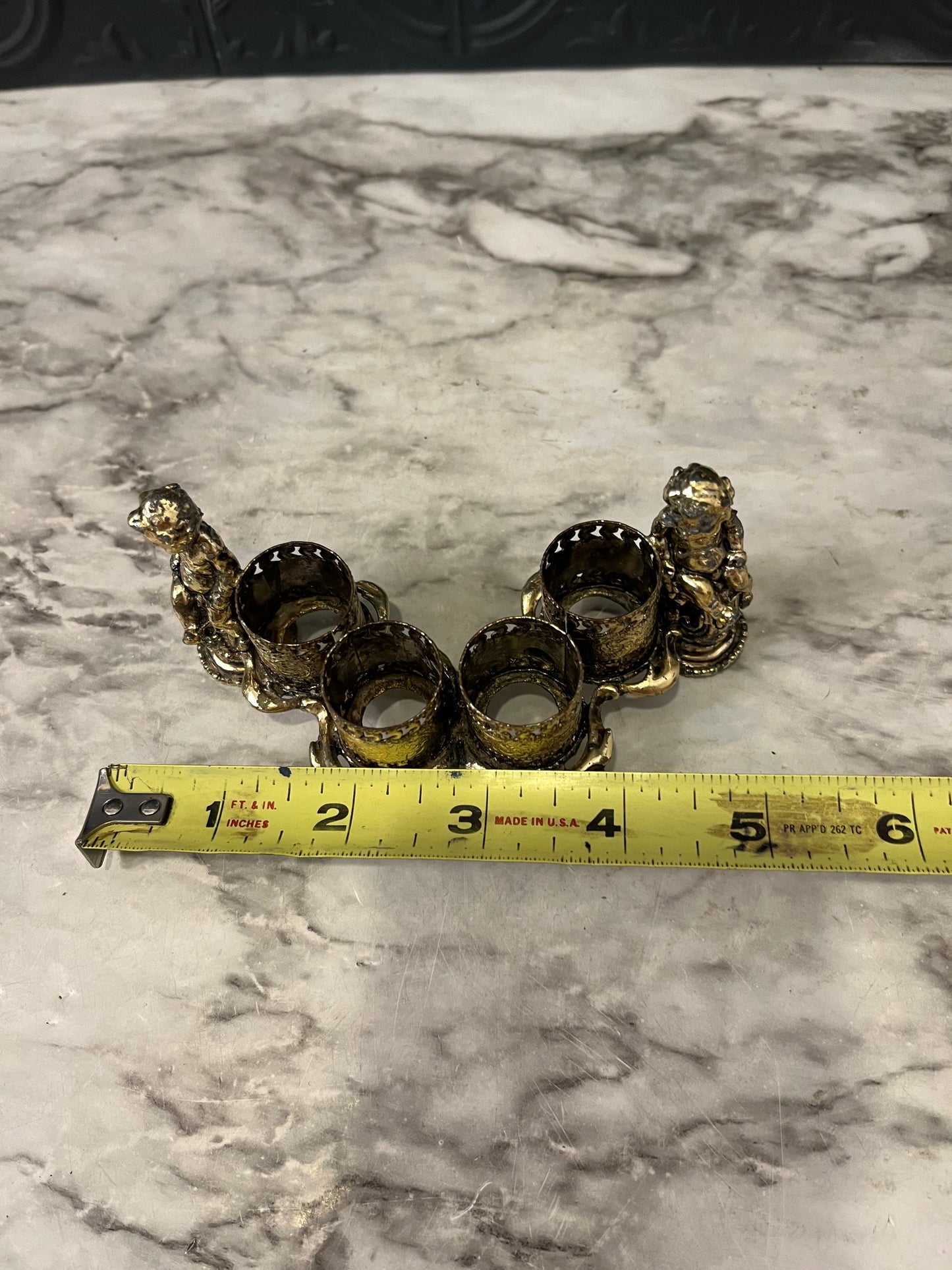 Brass Lipstick Holder with Cherubs