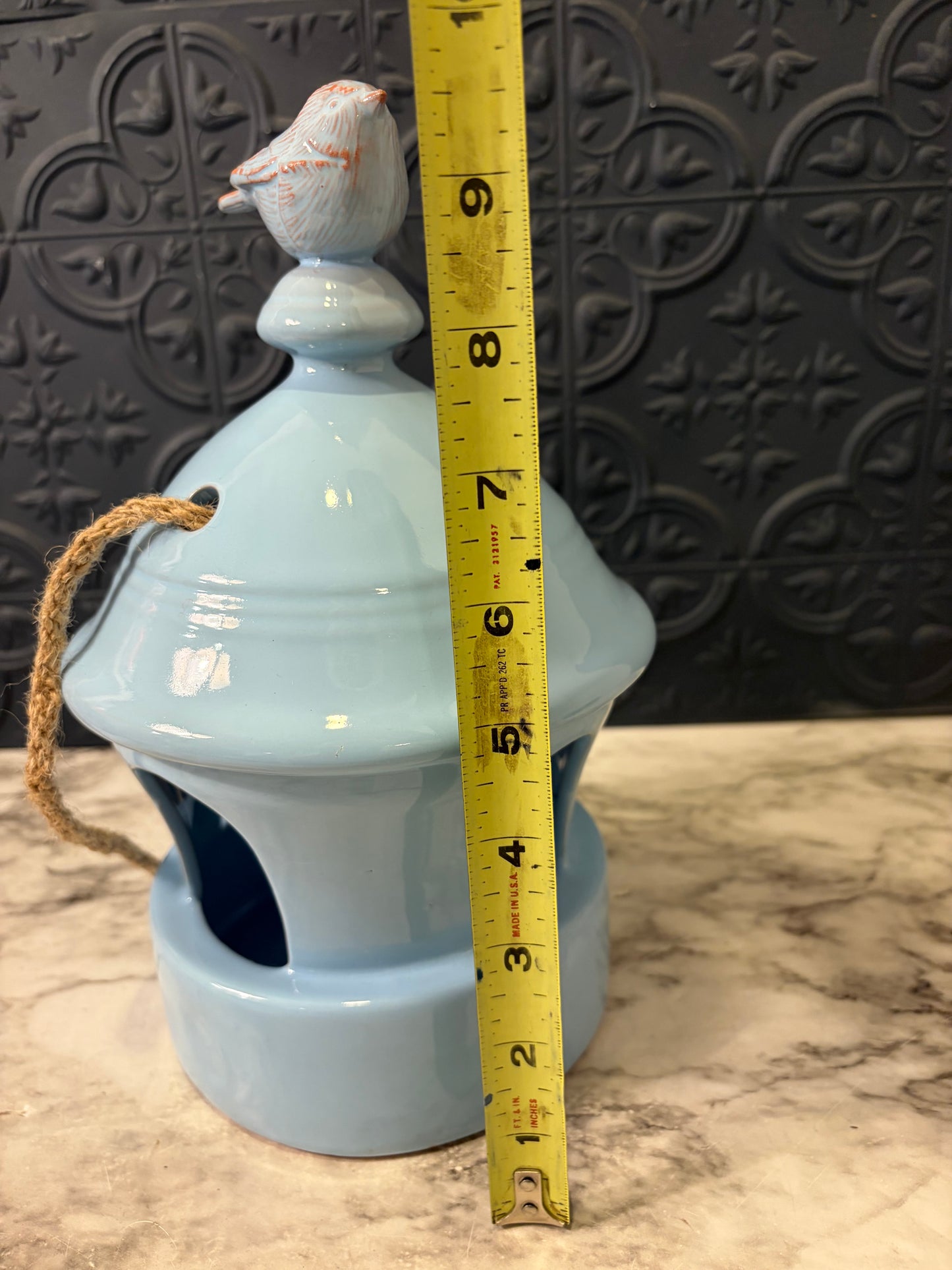 Hallmark Blue Ceramic Bird Feeder