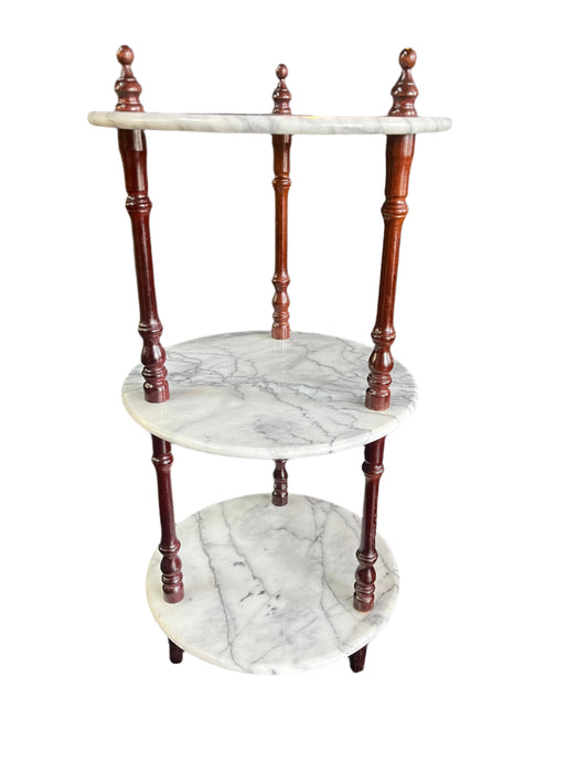 Round Marble three Tier Stand