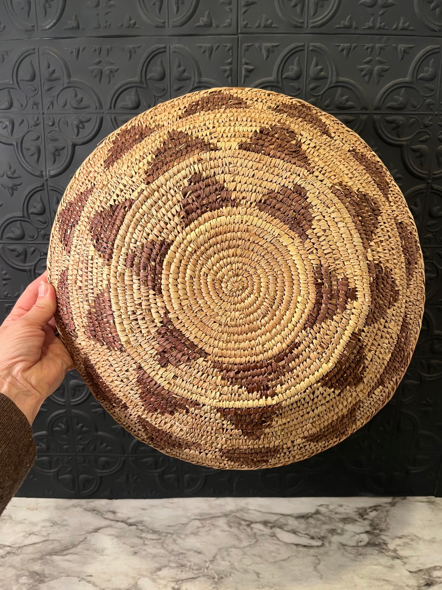 14" Woven Basket with Design