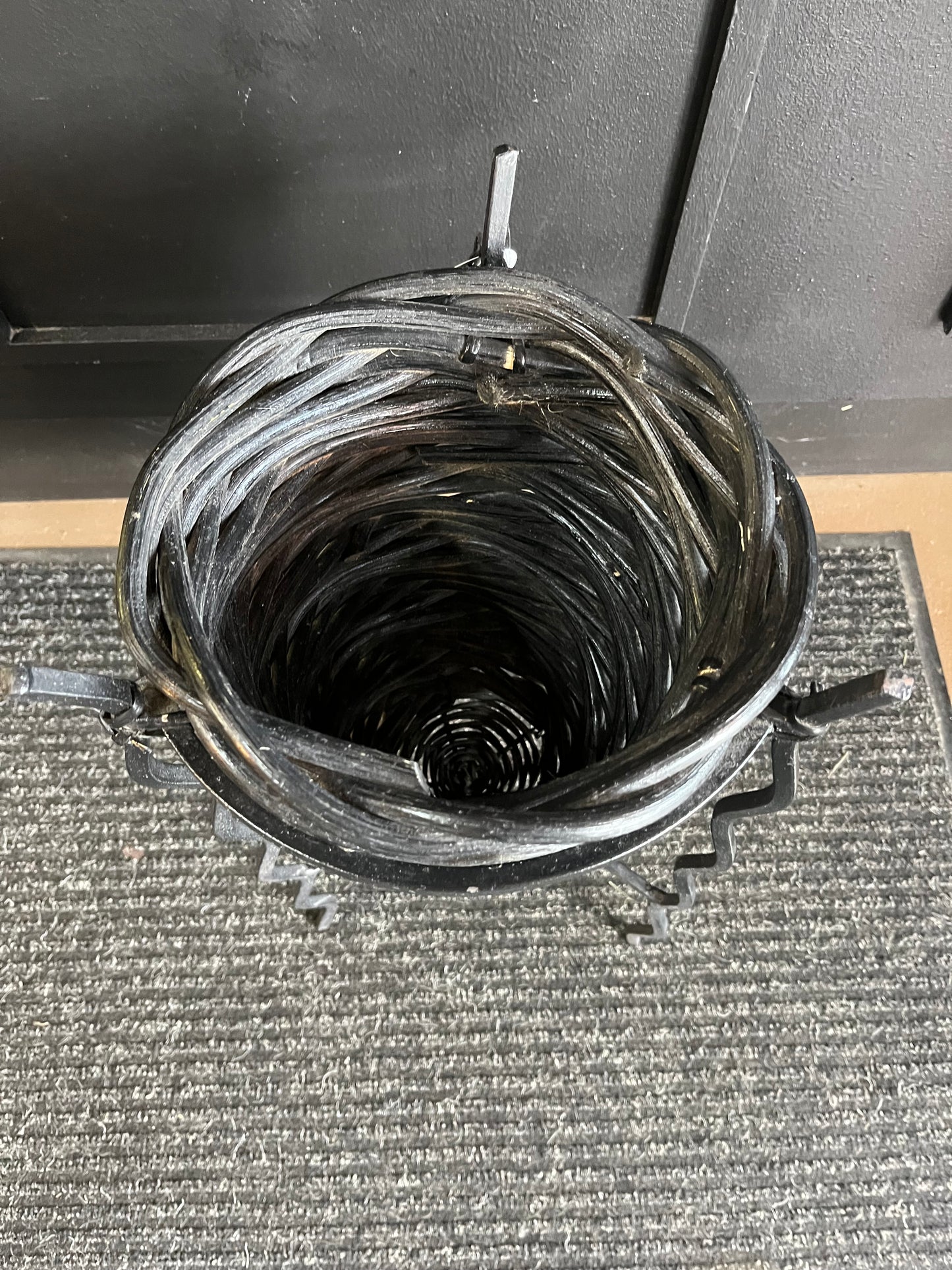 Black wicker with Metal Plant Stand