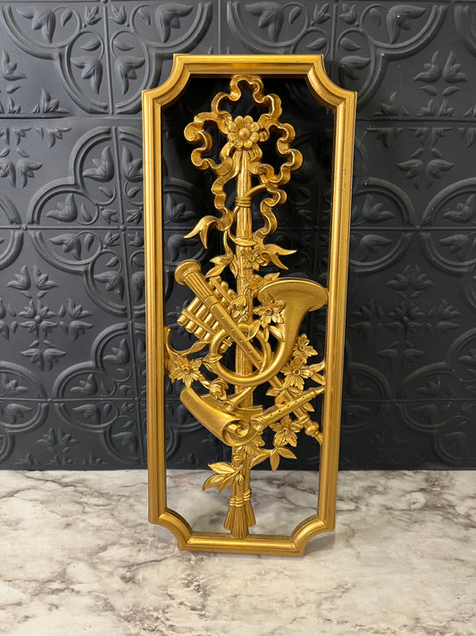 1964 Homco Musical Wall Plaque Horn