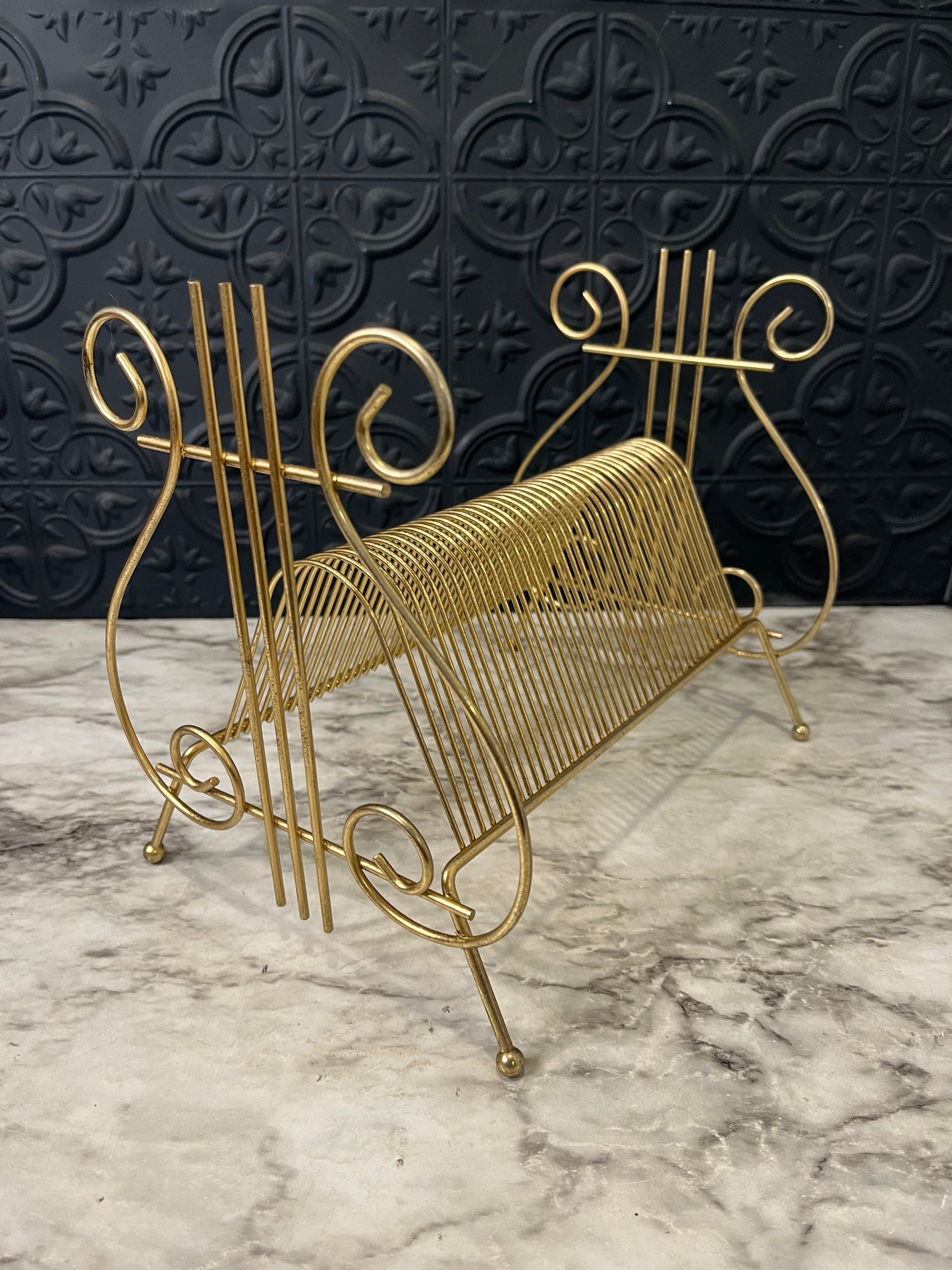 Brass Record Stand with Treble Clef