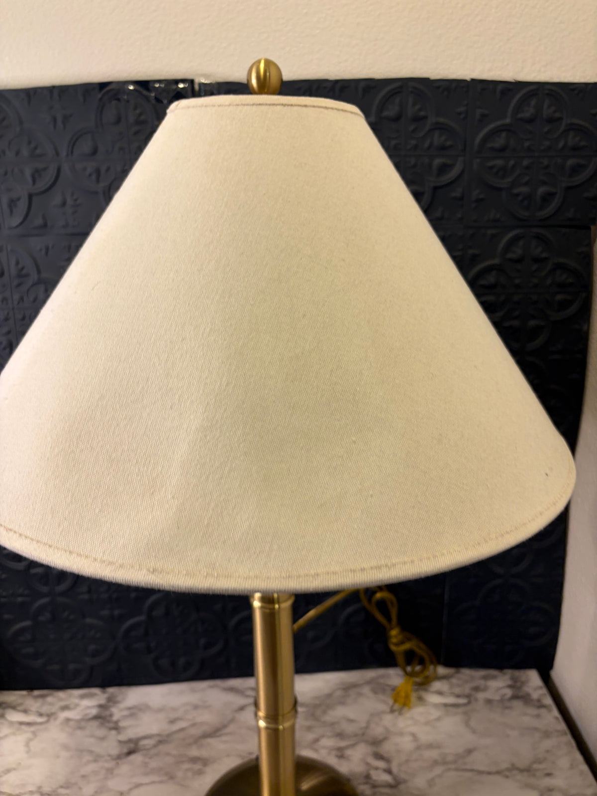 Thin Brass Table Lamp with Bulb