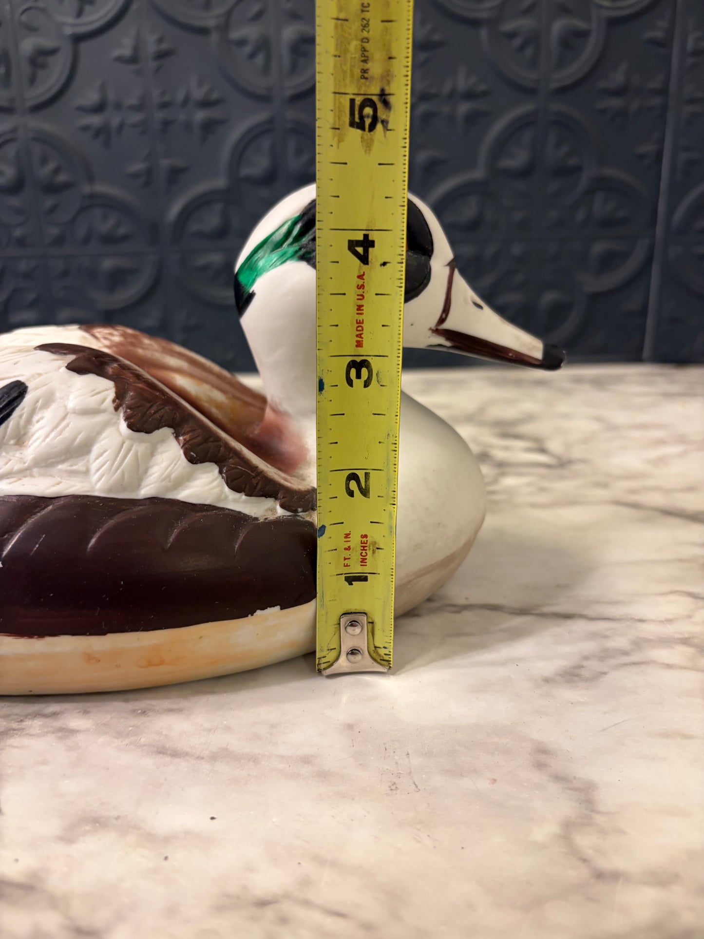 Porcelain Hand Painted Duck brown and white