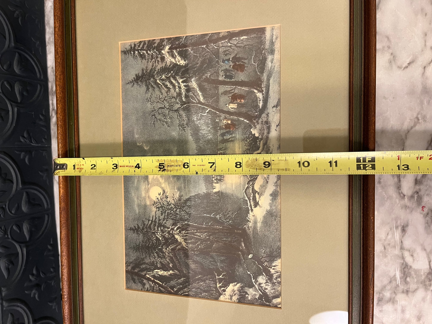 Currier and Ives Skating scene framed print