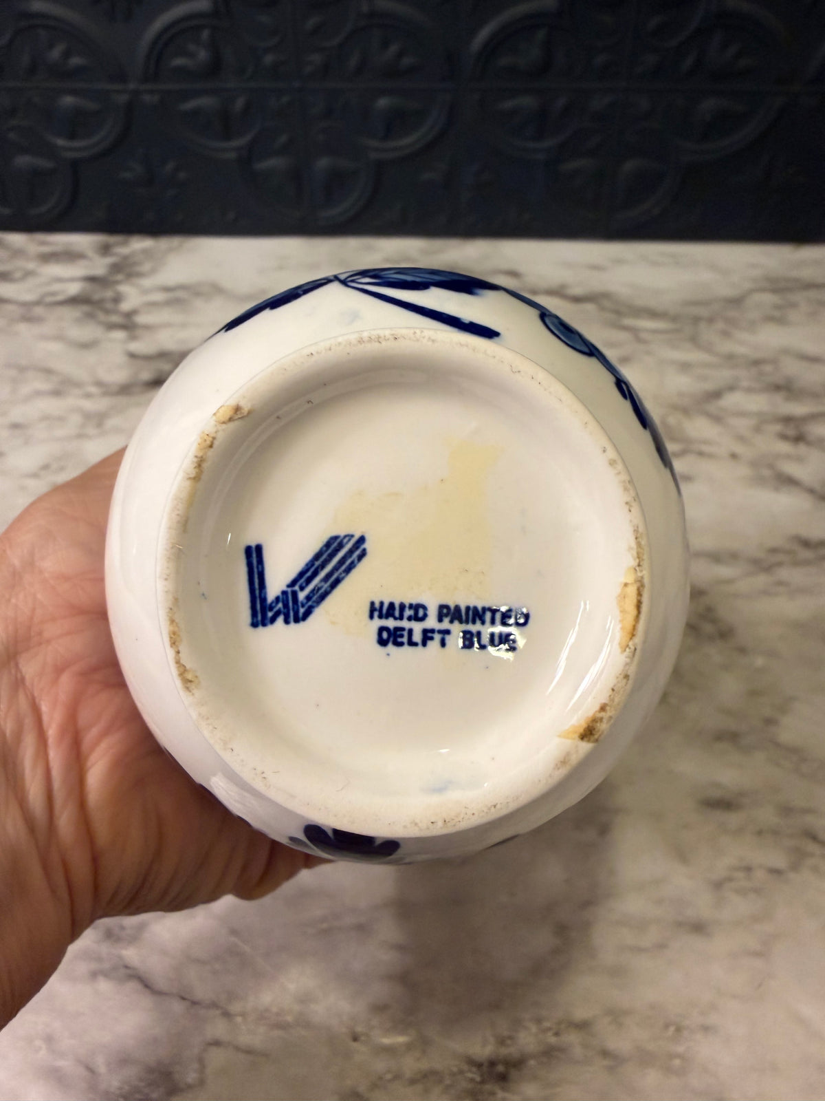 6.5" Delft Blue and White Windmill Vase