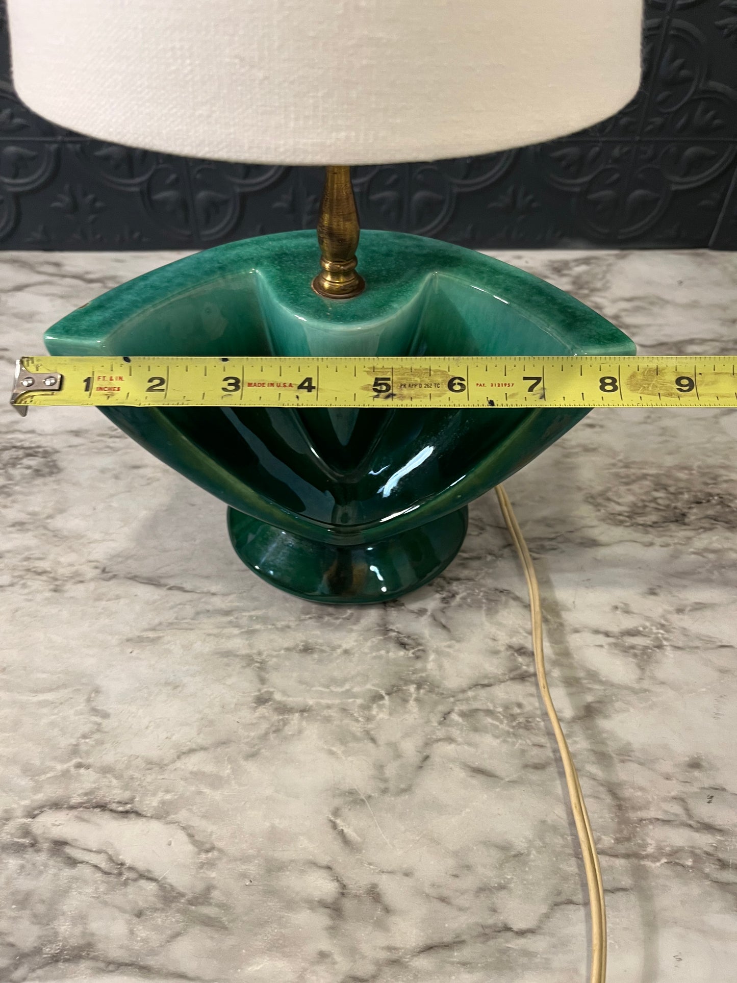 Mid Century Green Ceramic Lamp