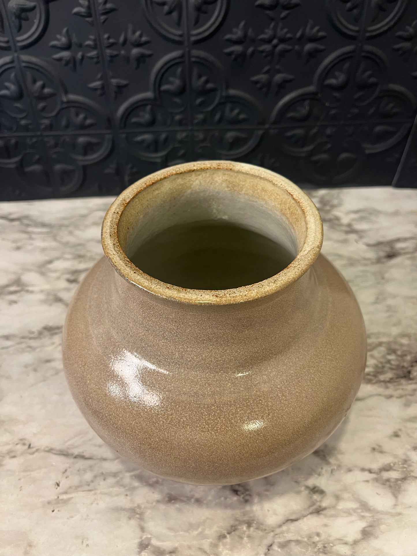 Purplish Grey blue brown Pottery Vase