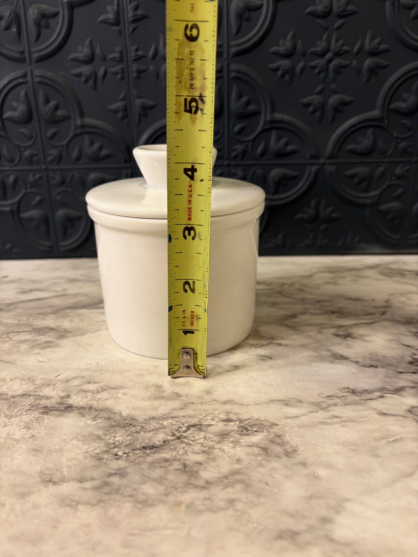 White Ceramic Butter Crock