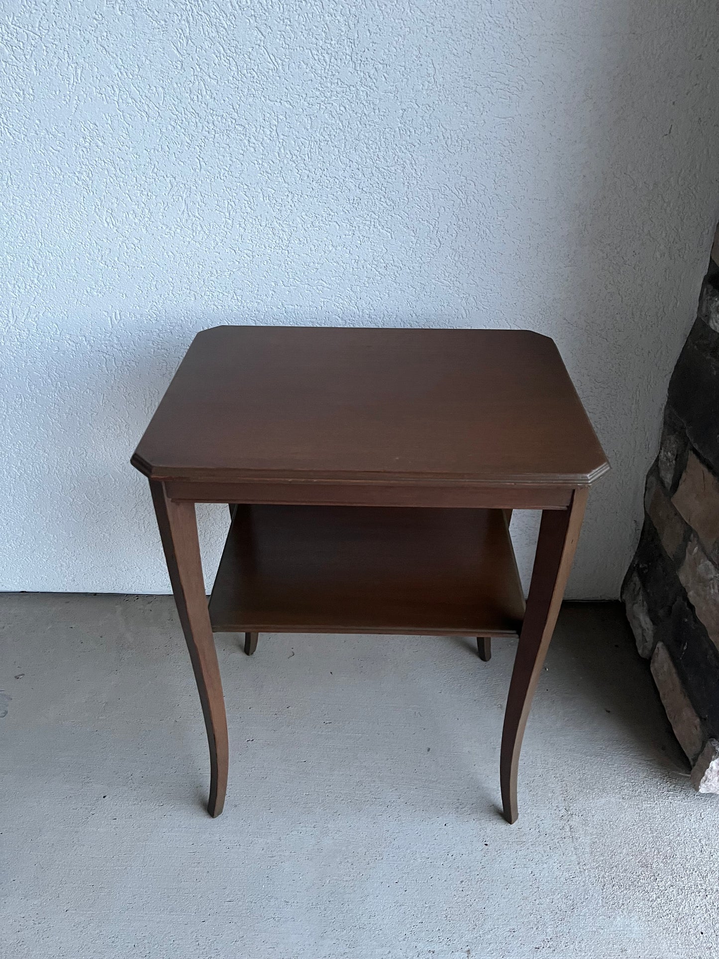 Side Table with Lower shelf Contemporary Style