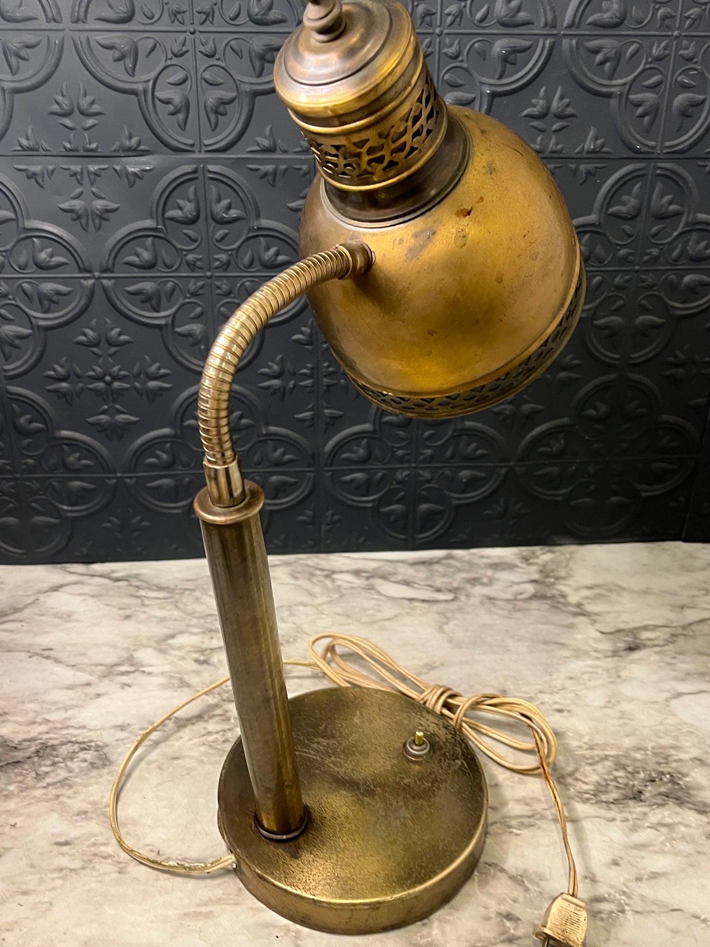 Vintage Brass Gooseneck Lamp