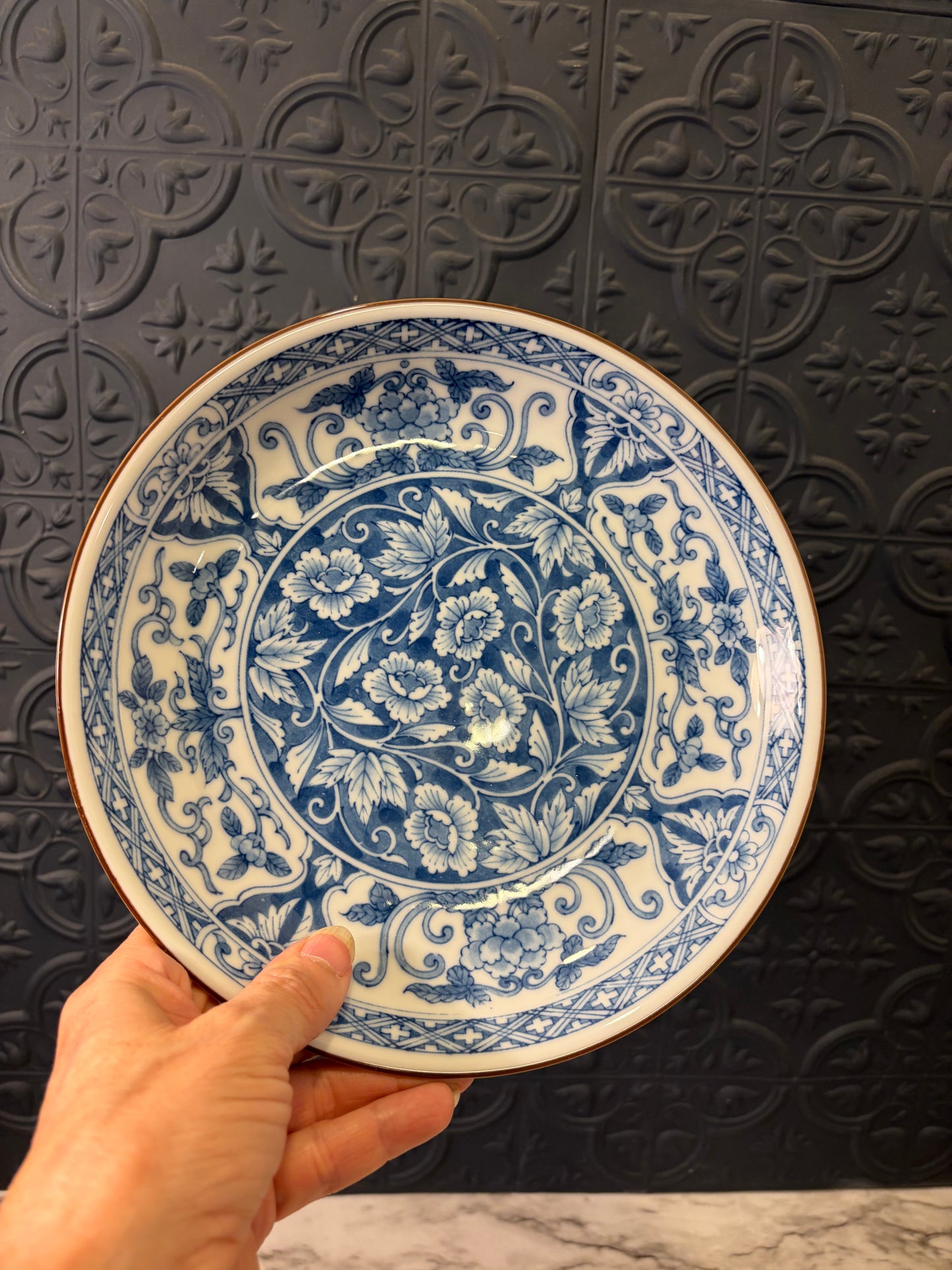 Andrea by Sadek Blue and White Plate