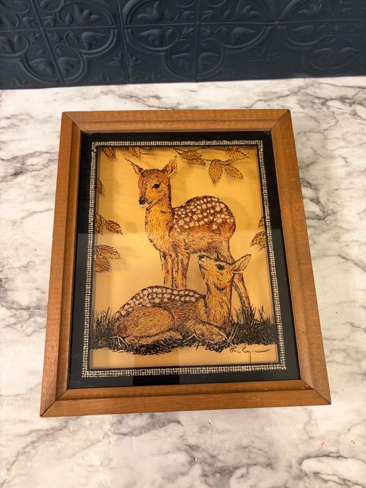 Reverse Print on Glass Deer