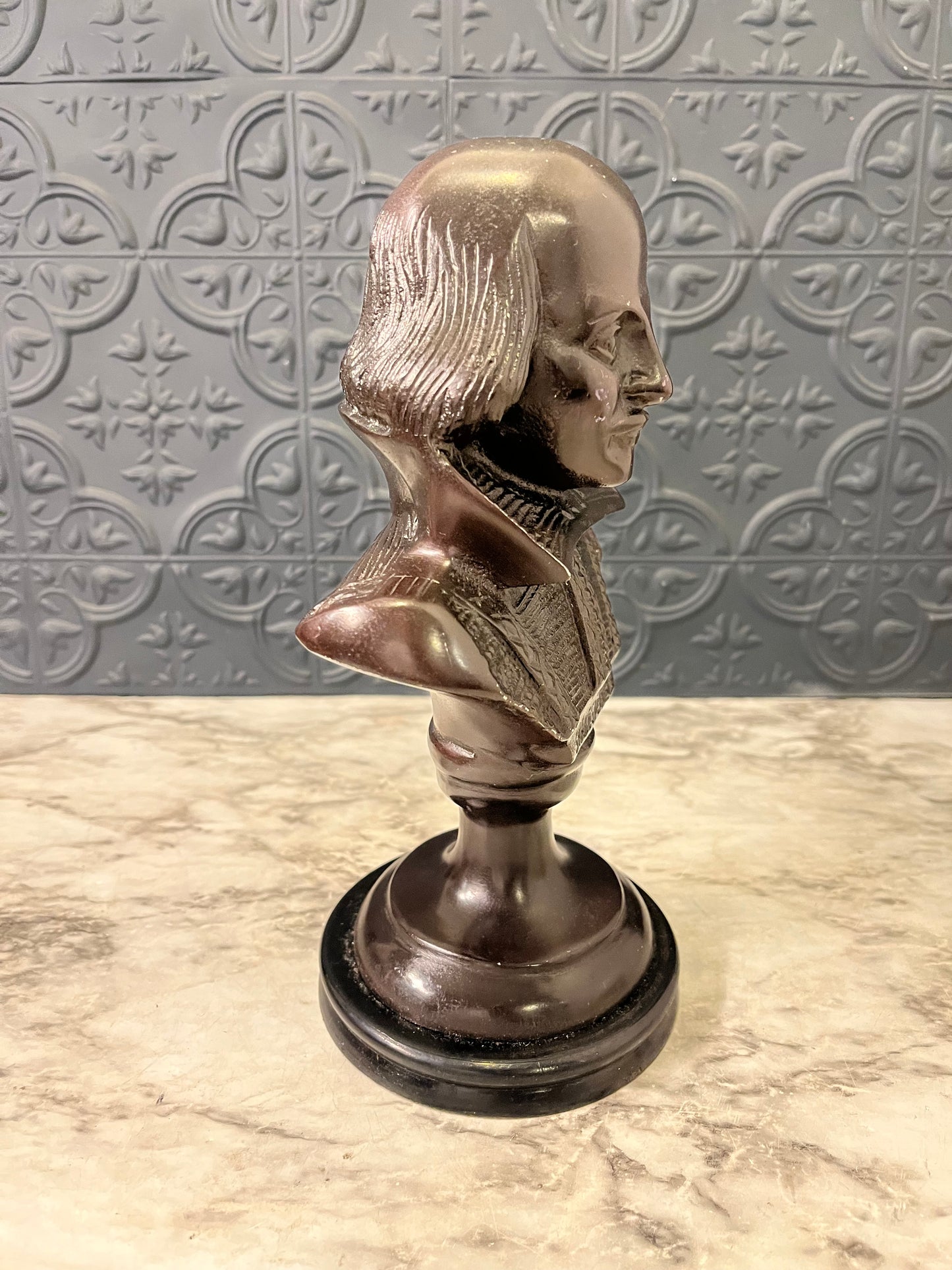 Black Metal Statue of Shakespeare