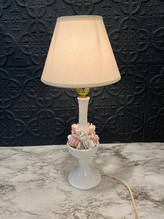 Porcelain Rose Basket Lamp
