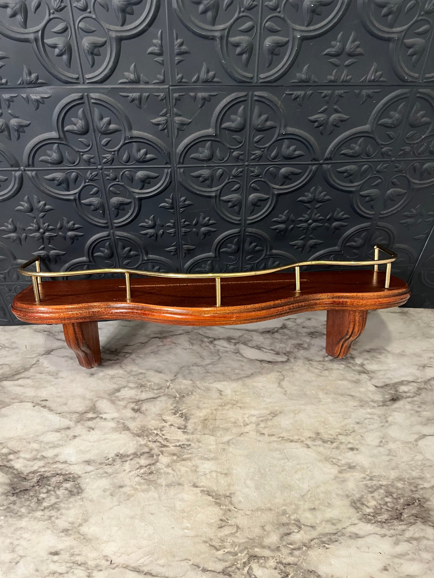 Home Interiors Brass Rail Wall Shelf