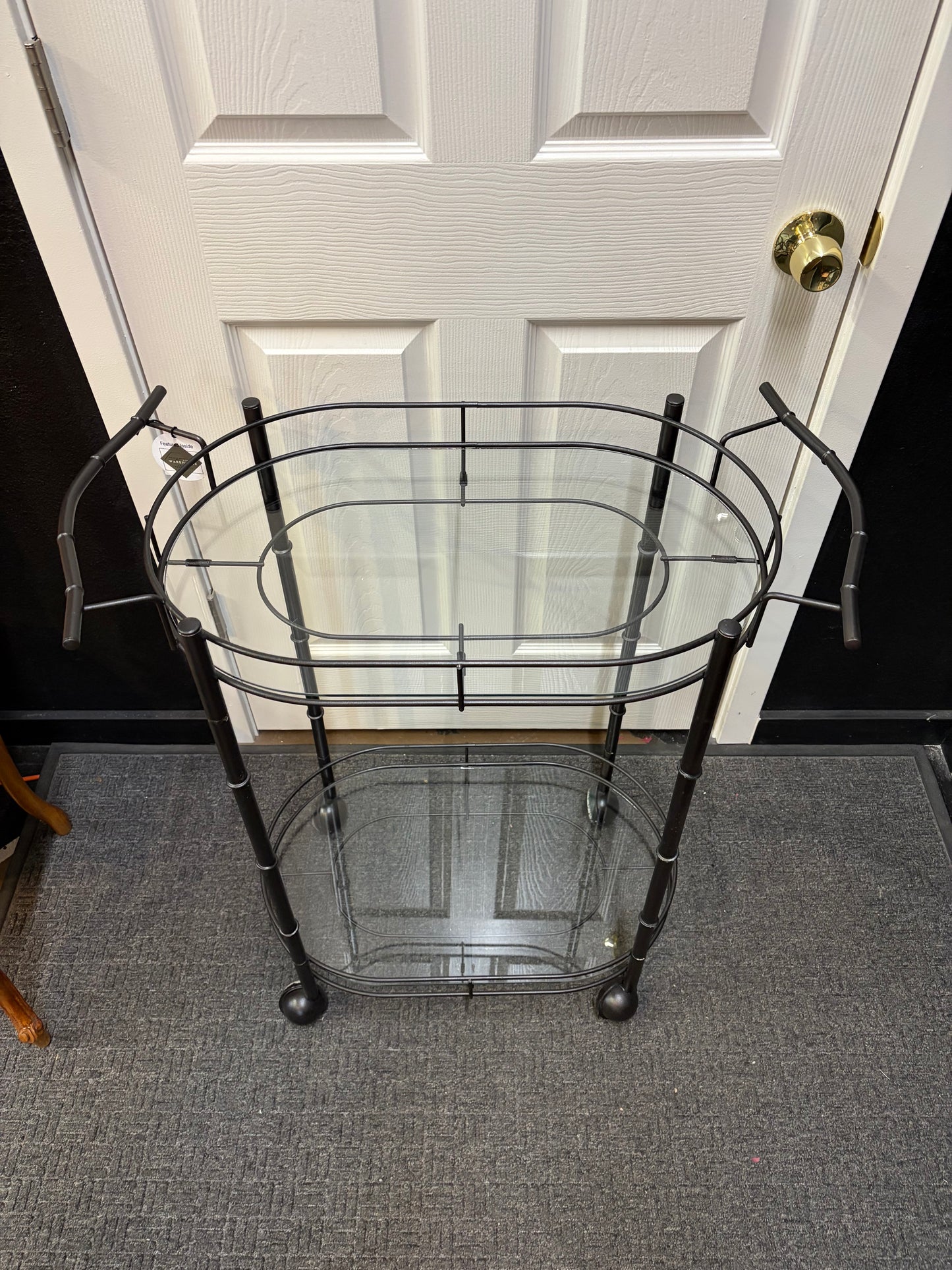 Bar Cart Painted Hammered Bronze