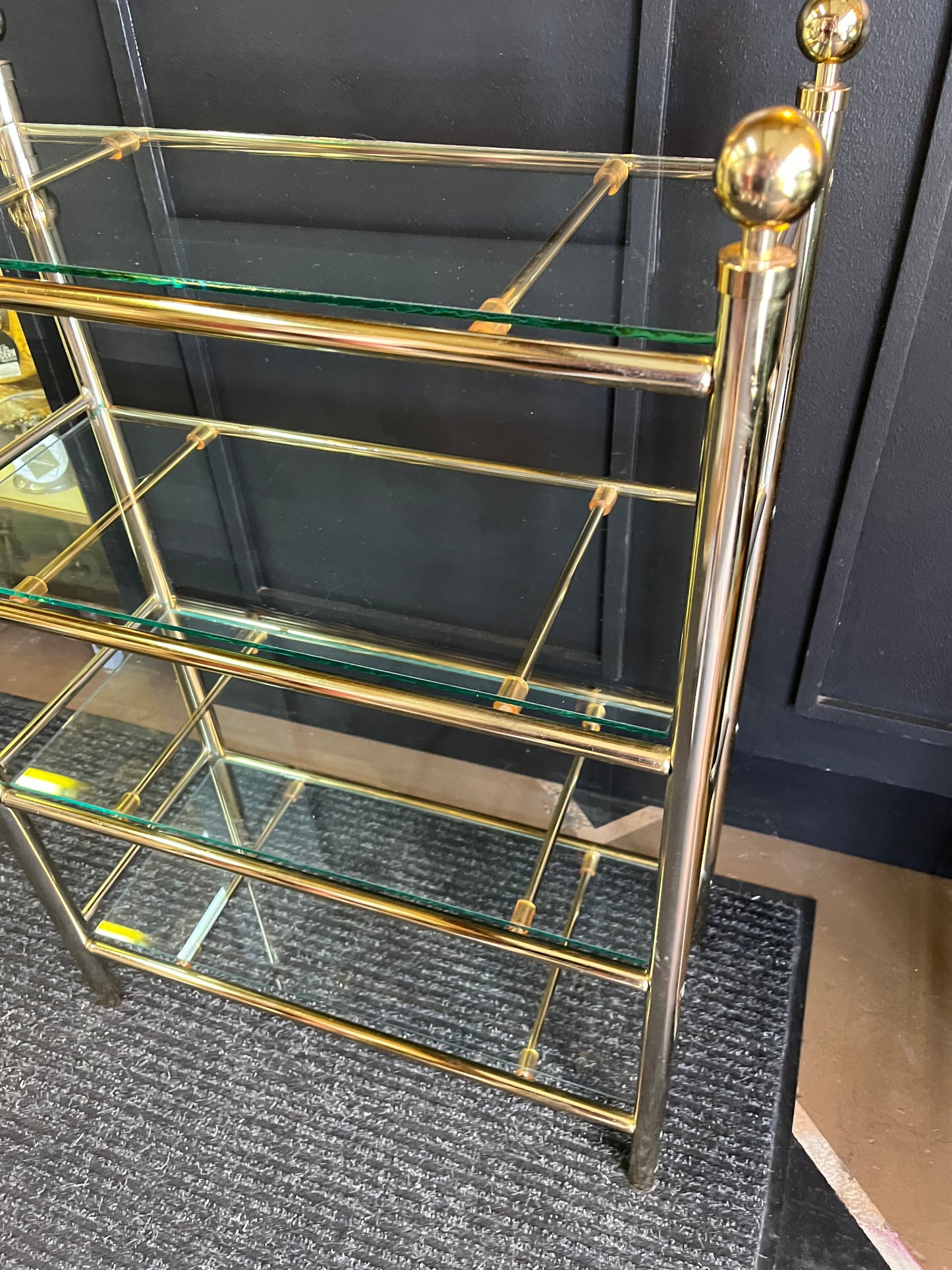 Brass and Glass 4 shelves