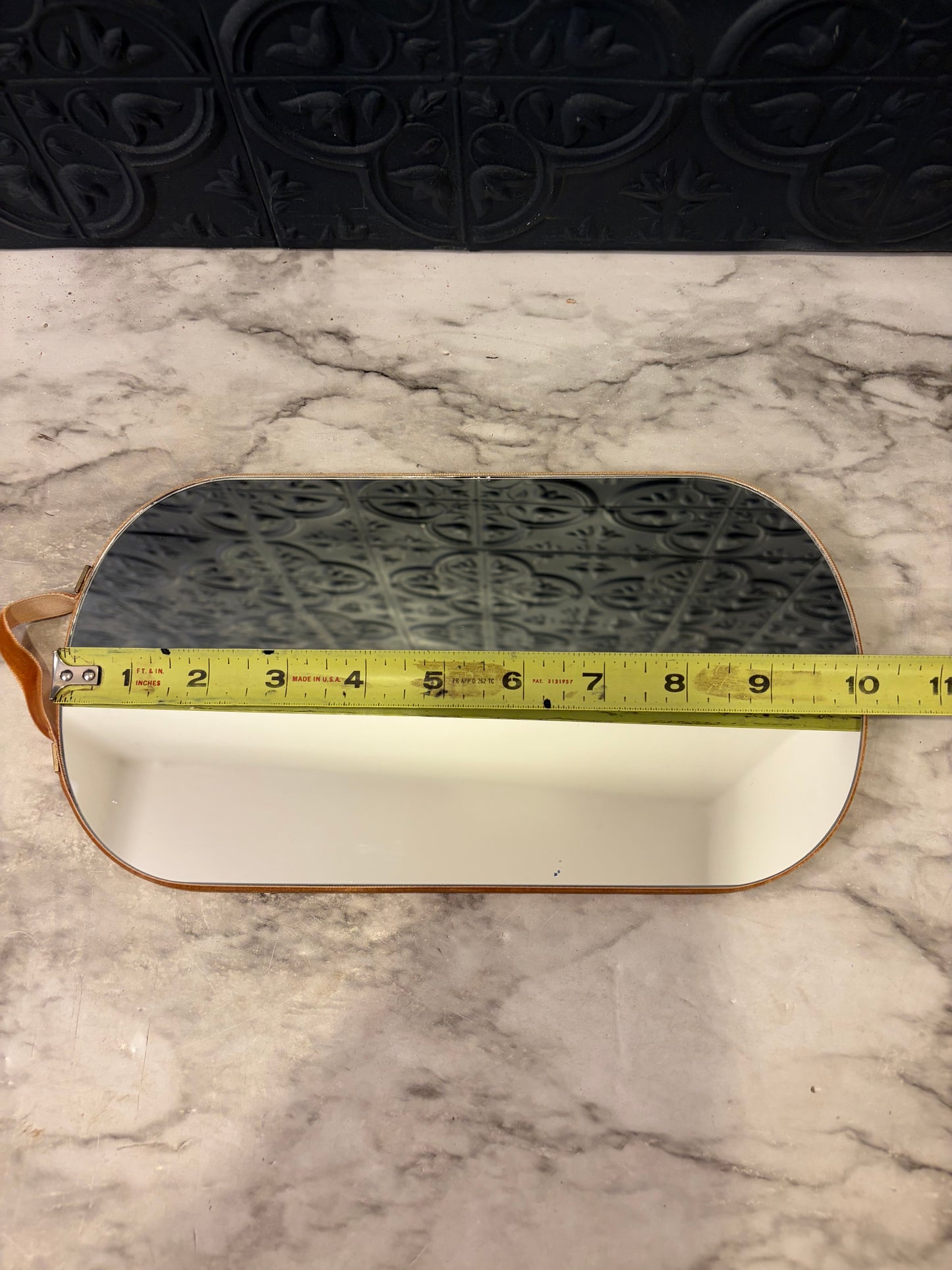 Oval Mirror with Velvet Backing
