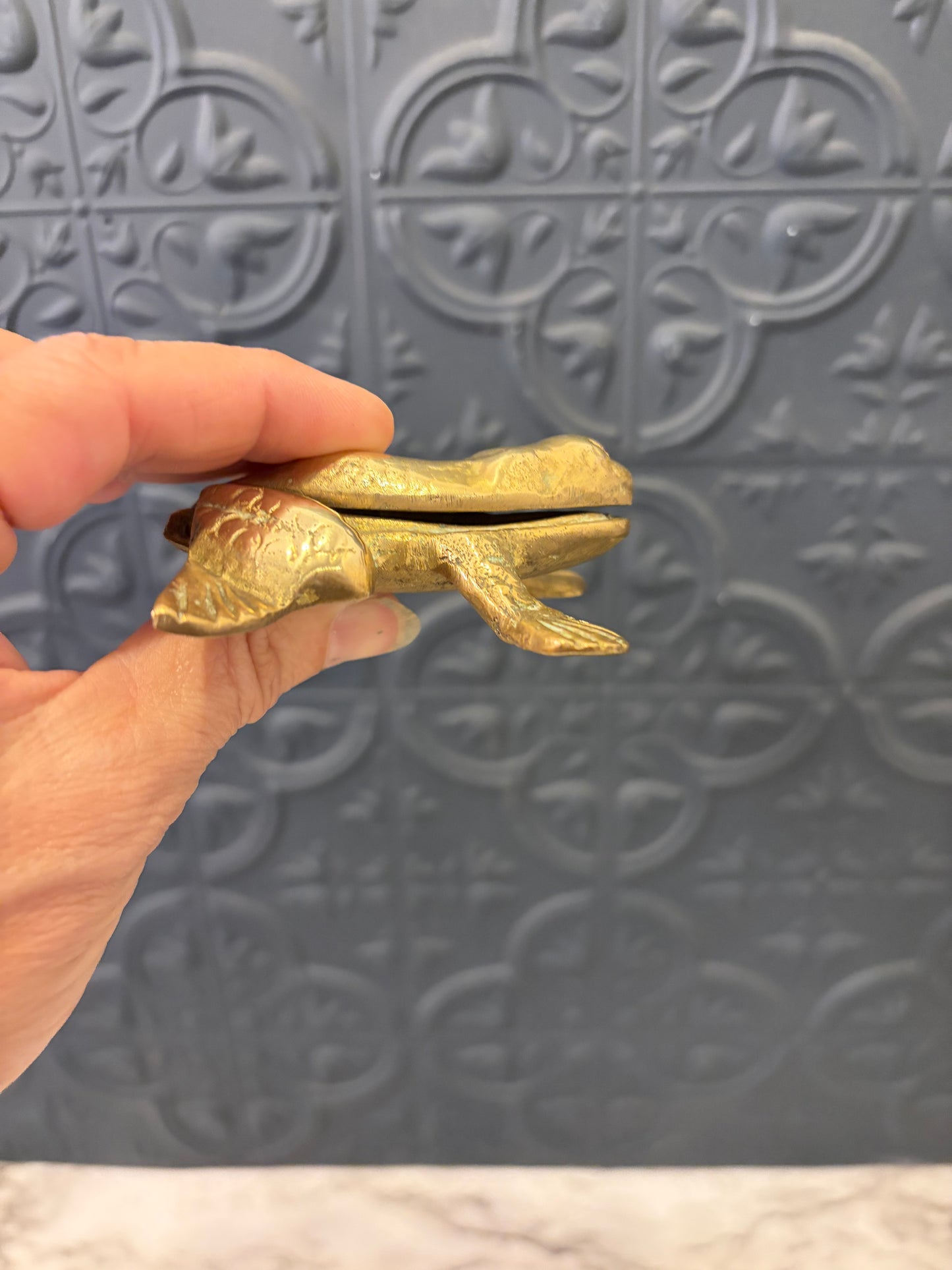 Brass Frog Trinket Box