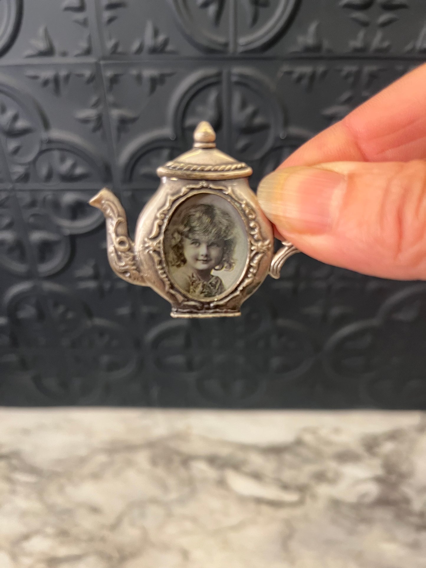 Mini Pewter Teapot frame