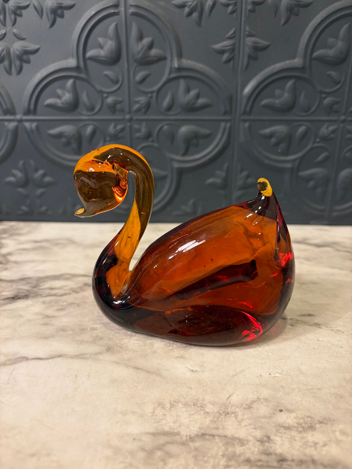 Amber Glass Swan