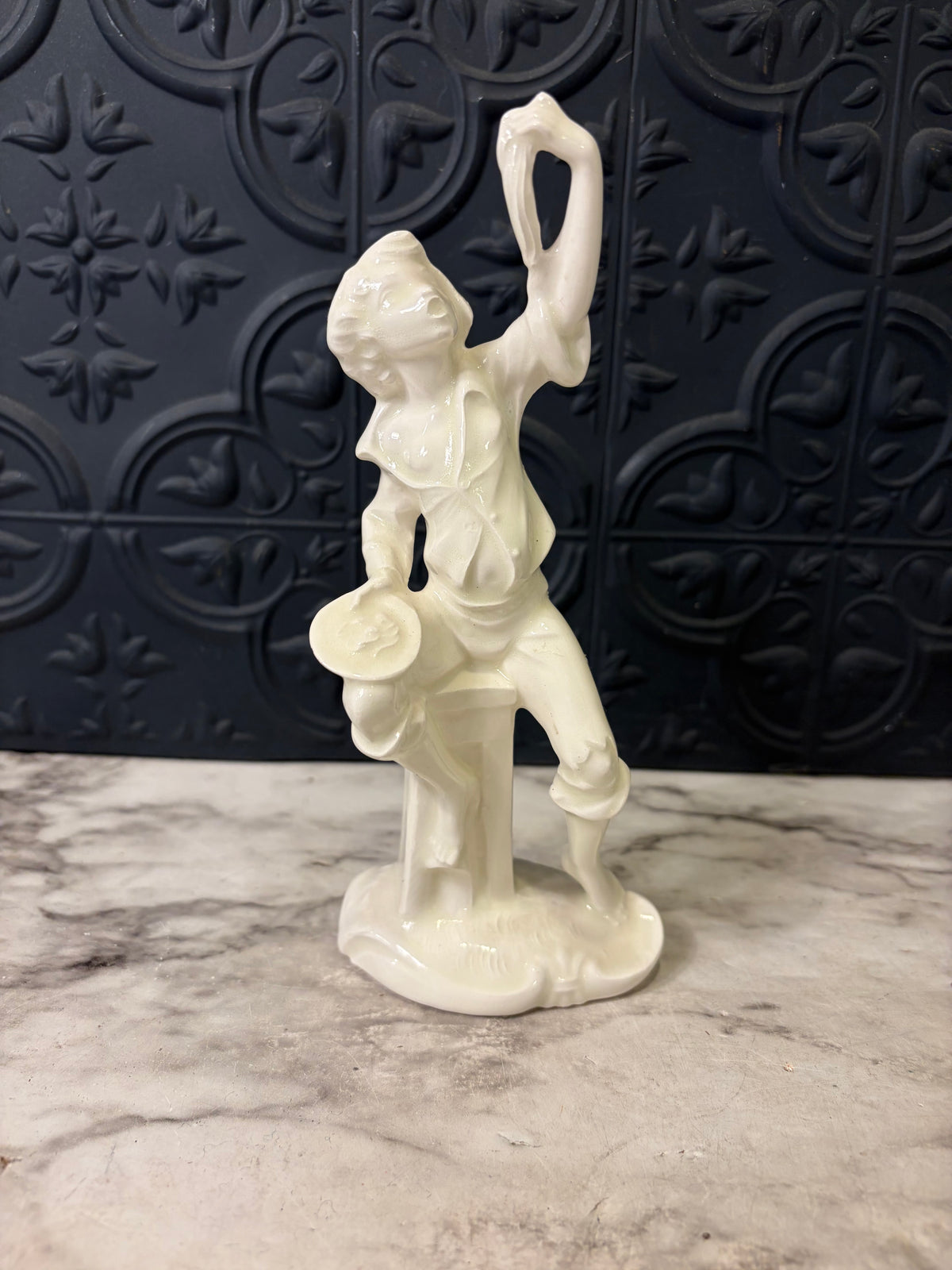 Porcelain Statue of Boy 7" Tall
