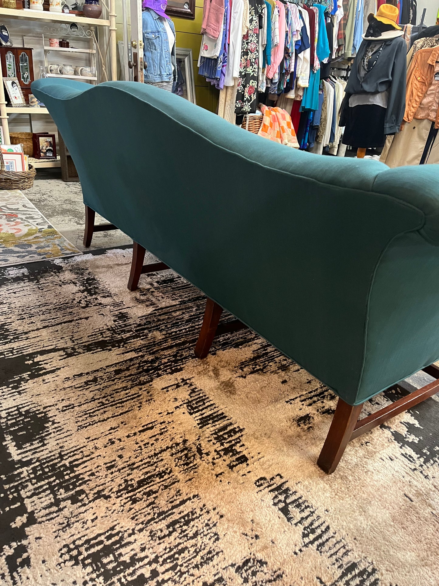 Teal Green Vintage Couch