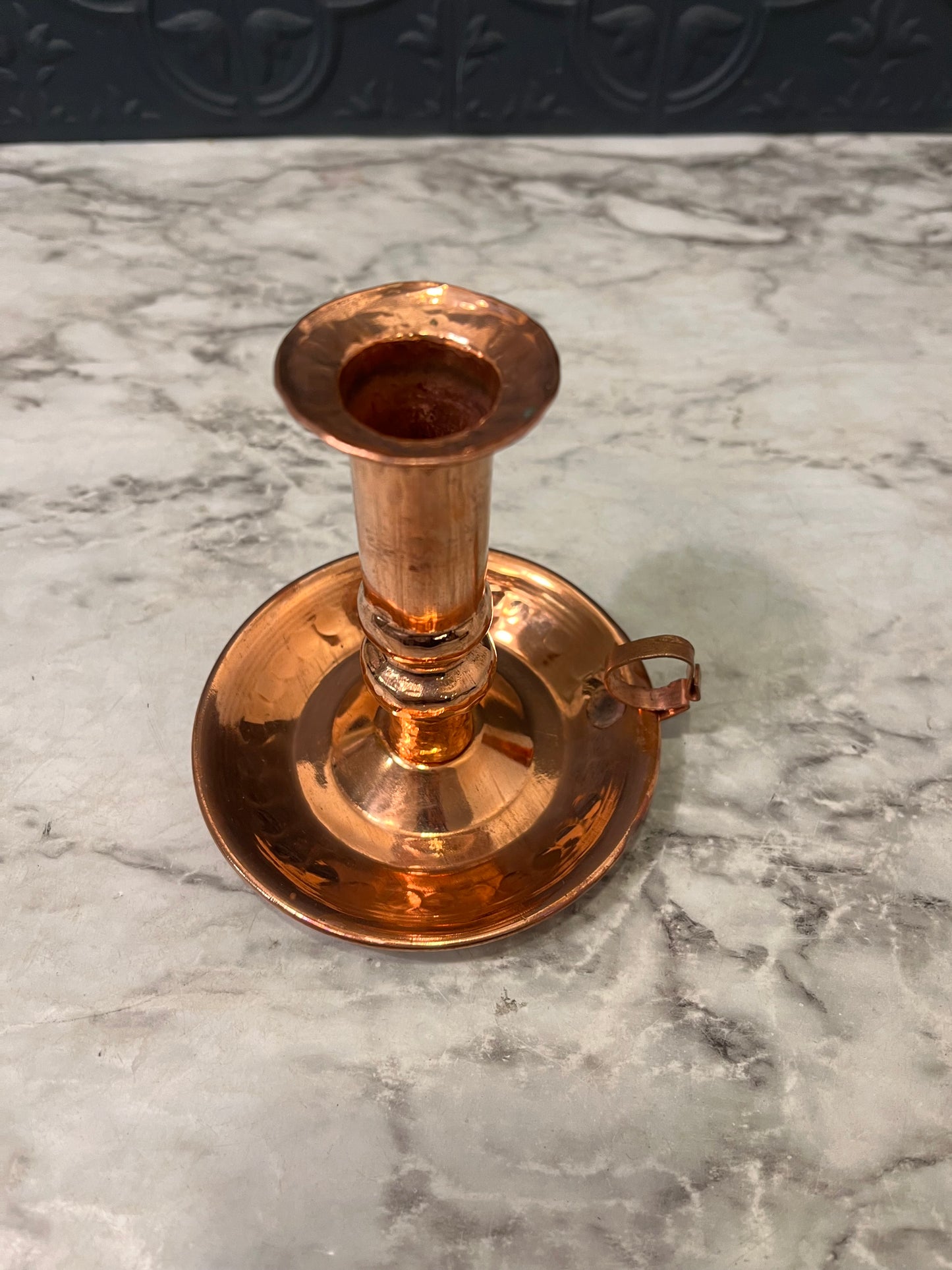 Hammered Copper Chamberstick