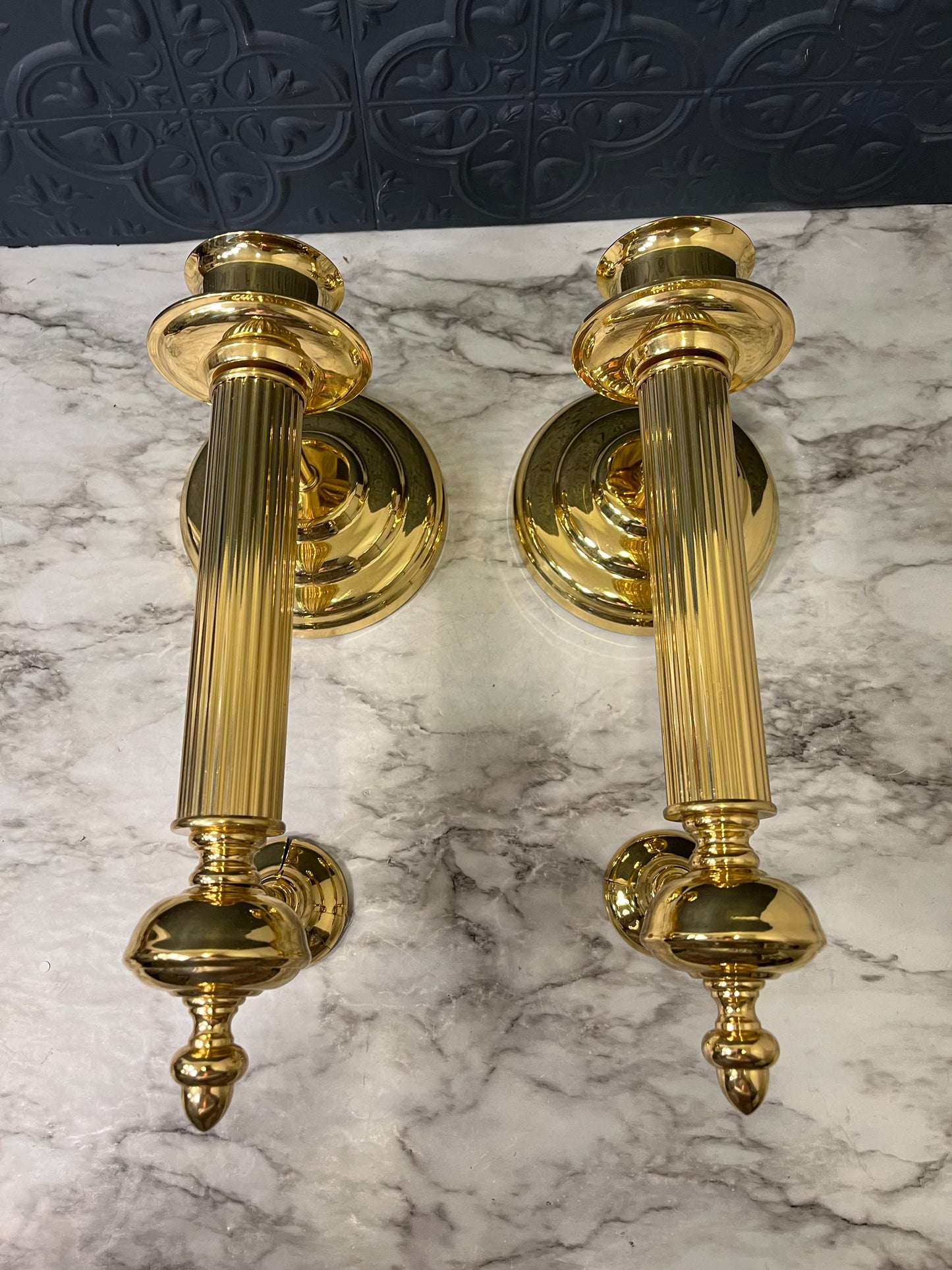 Copper Craft Brass candle Sconces x2