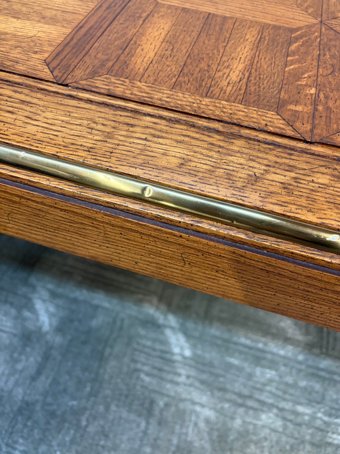 Wood Parquet Console Table