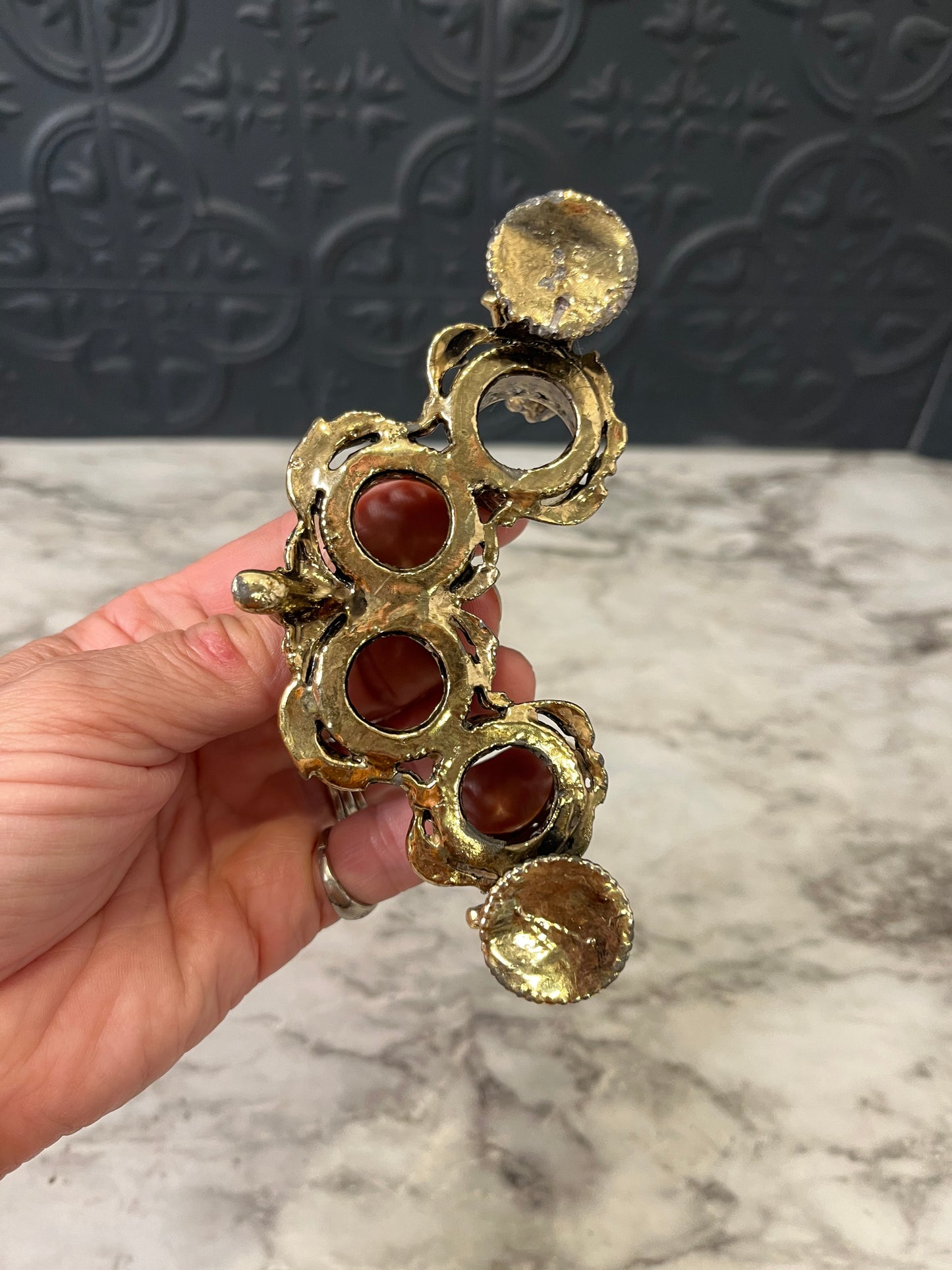 Brass Lipstick Holder with Cherubs