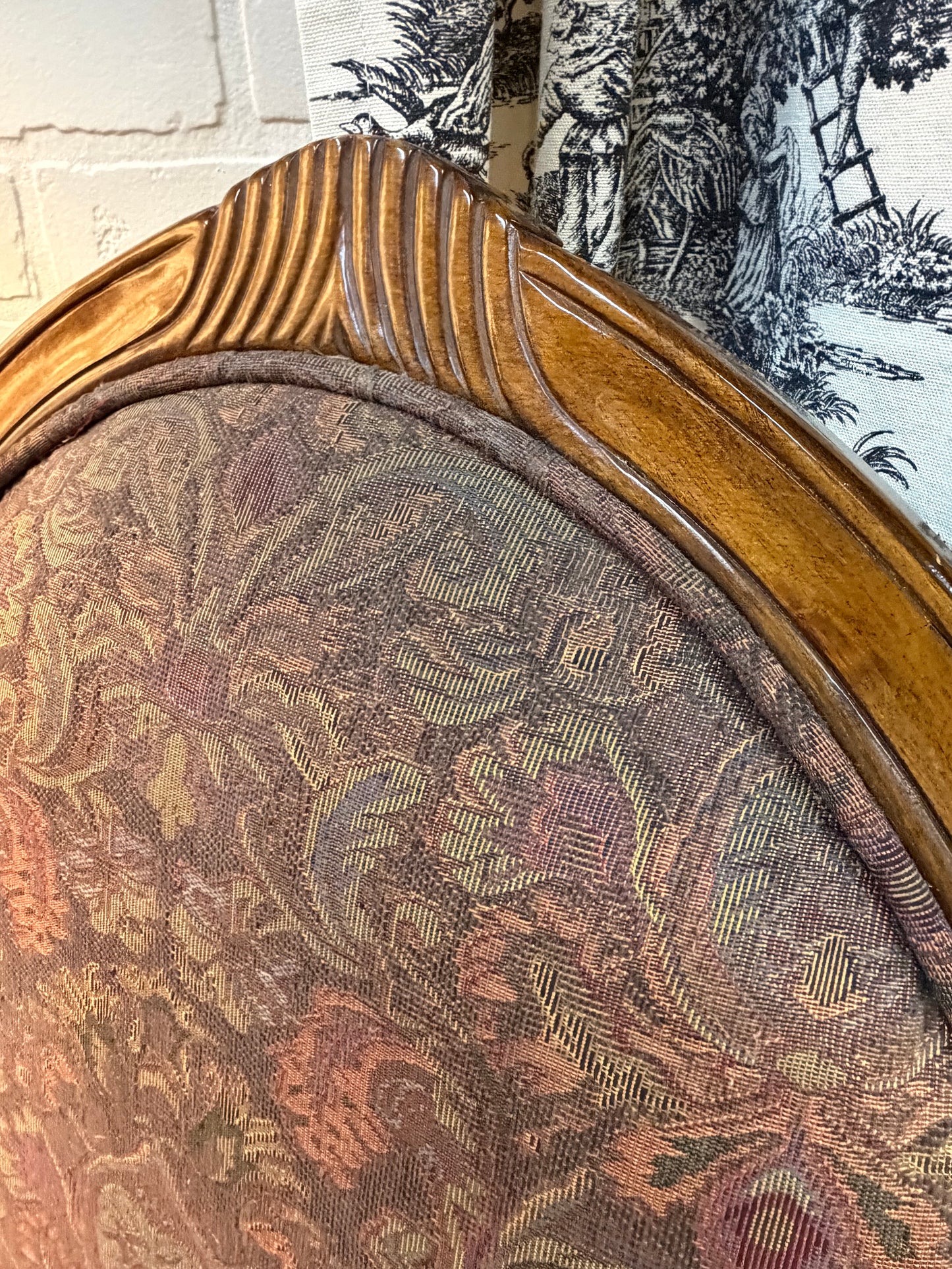 Medallion Back Tapestry Arm Chair