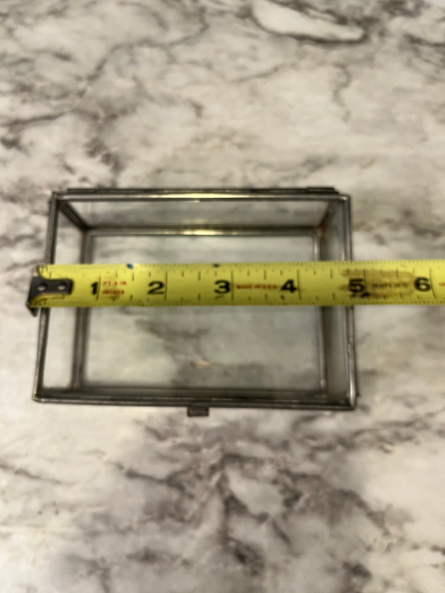 Square Silver Tone and Glass Box