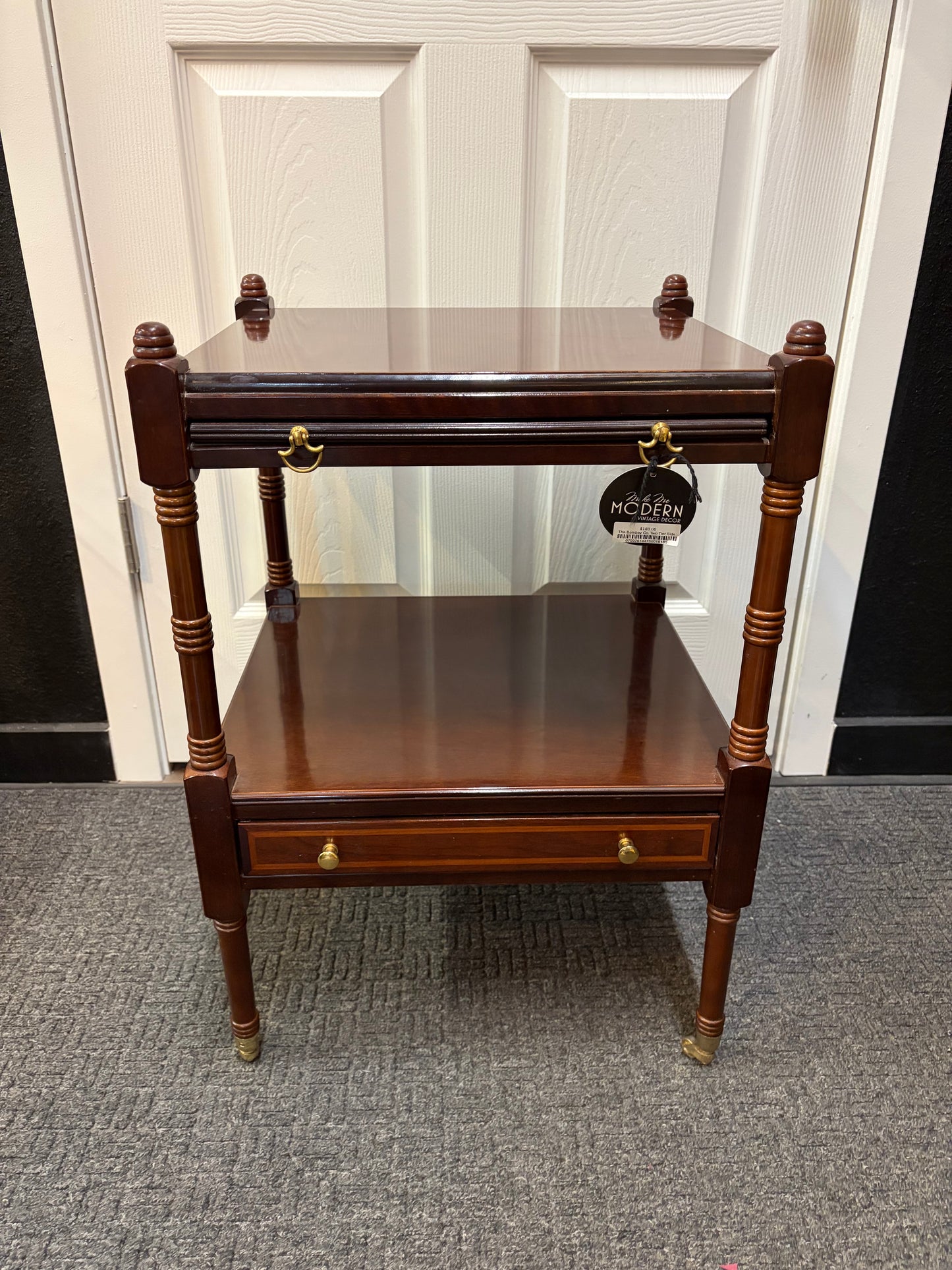 The Bombay Co. Two Tier Side Table on Wheels
