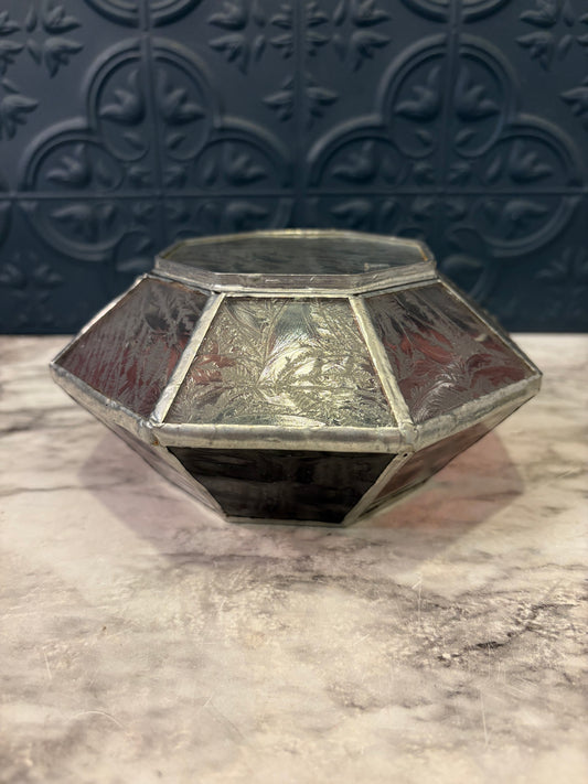 Purple Glass Octagon Jewelry Box