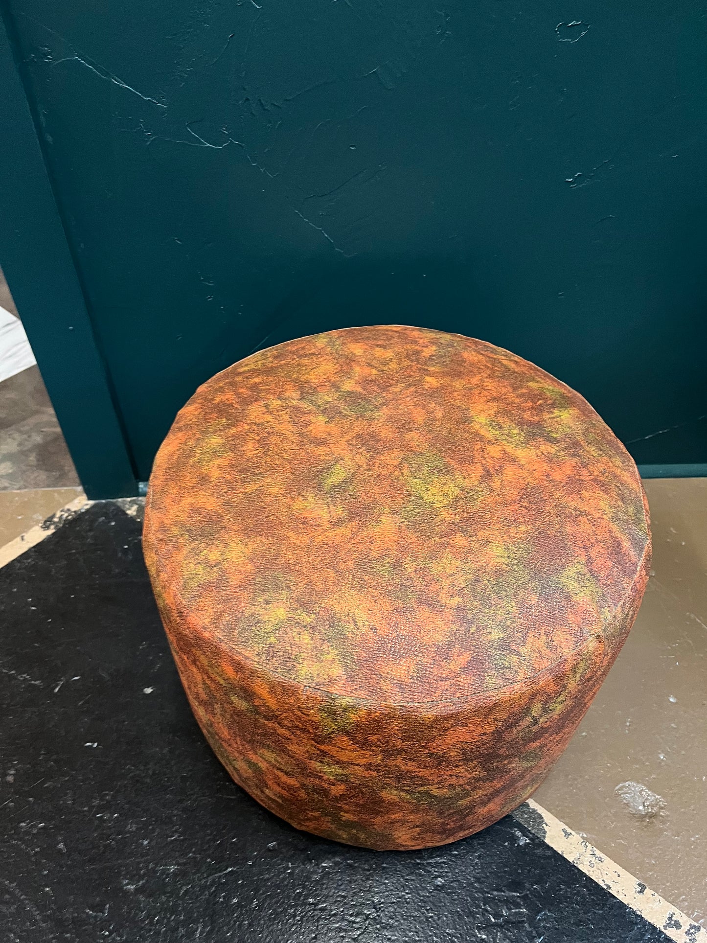 Retro Green and orange Vinyl Stool