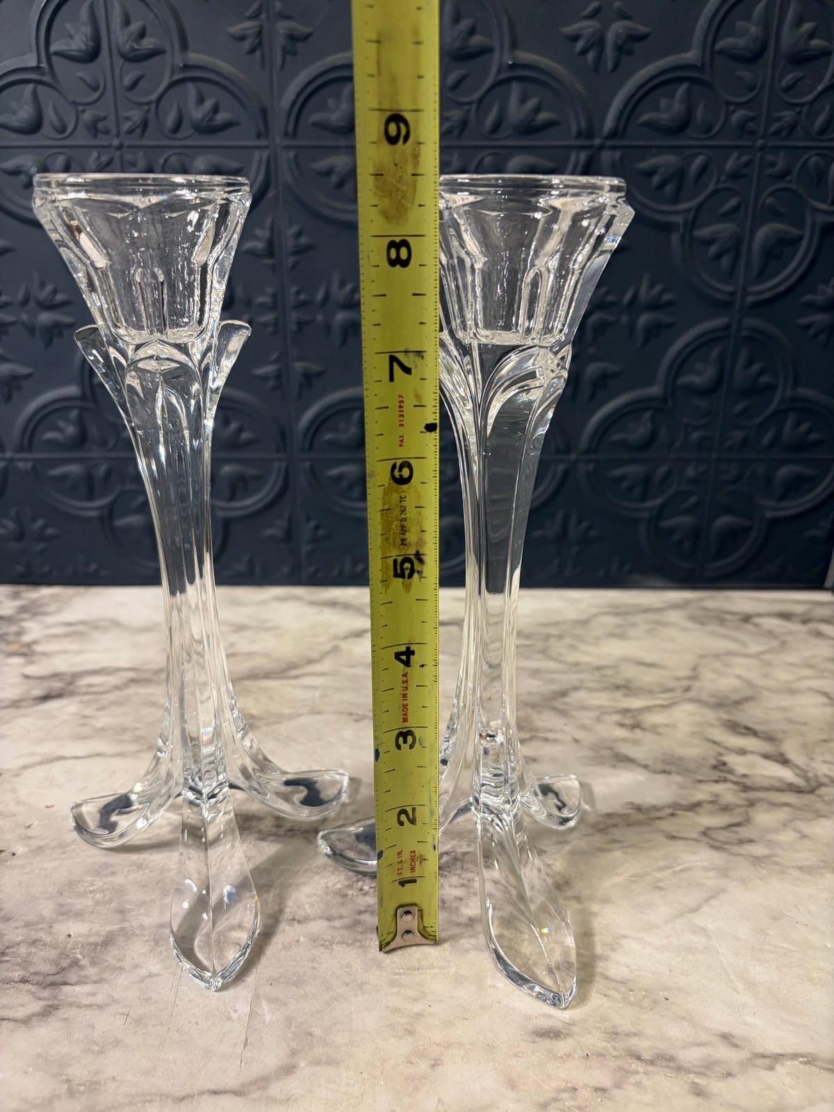 Cristal D'Arques Lead Crystal Candlesticks x2