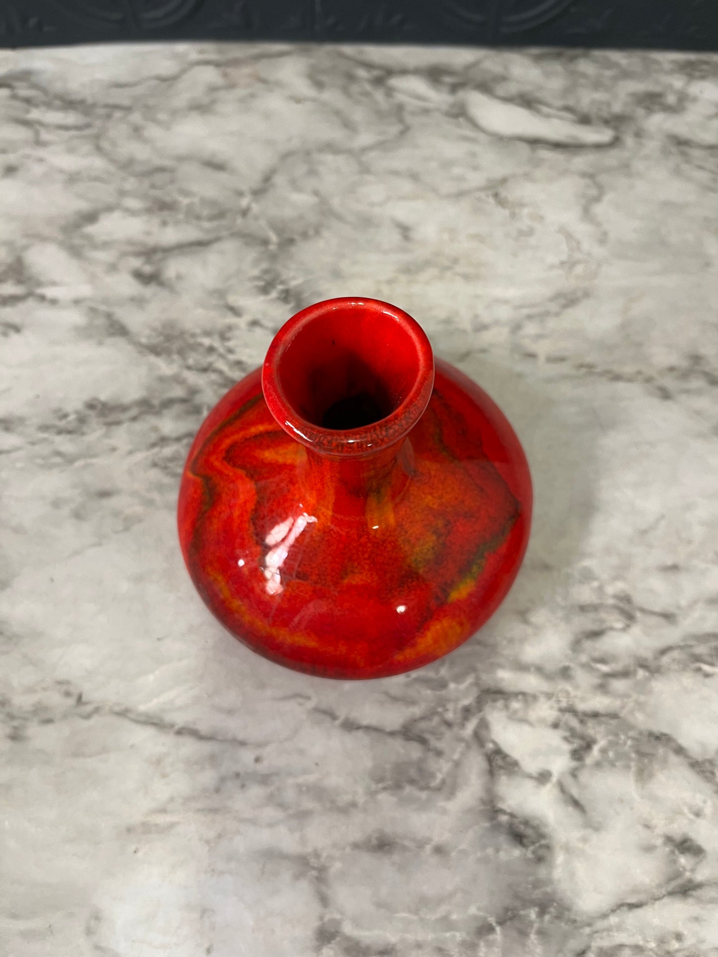 Flame Drip Glaze Vase Short