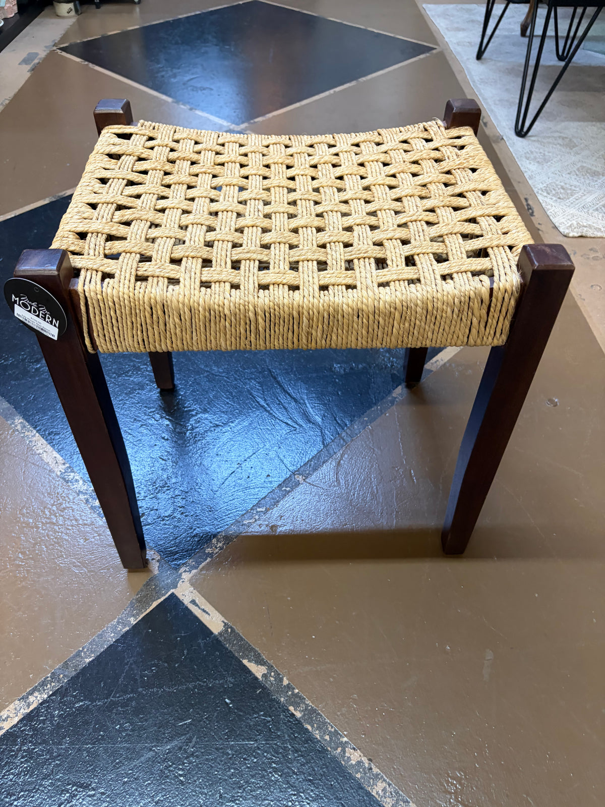 Jute Woven Seat Bench