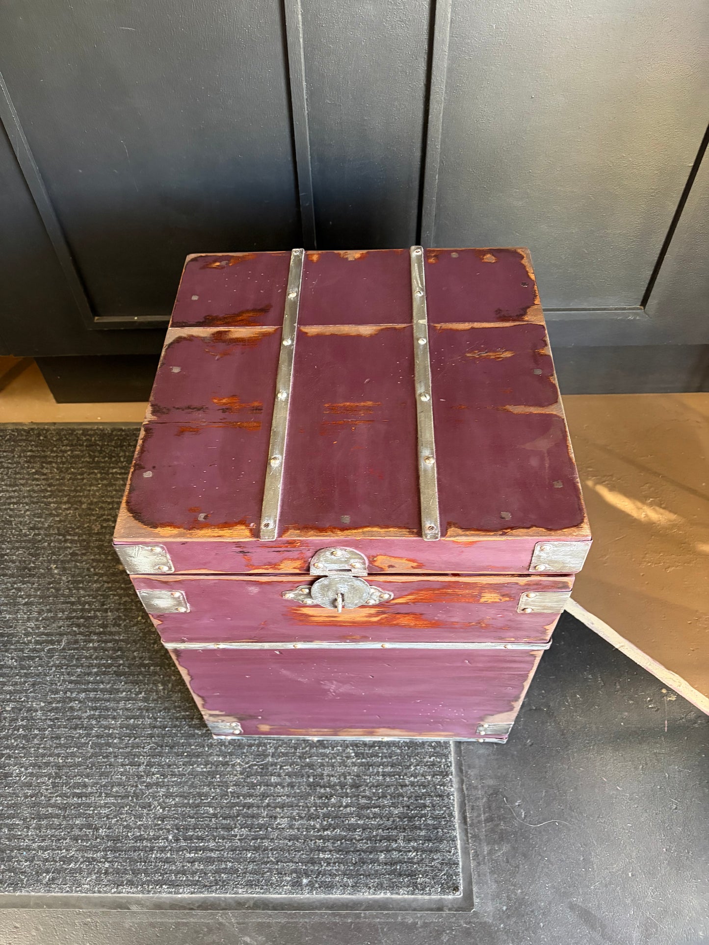 Small Distressed Purple Chest
