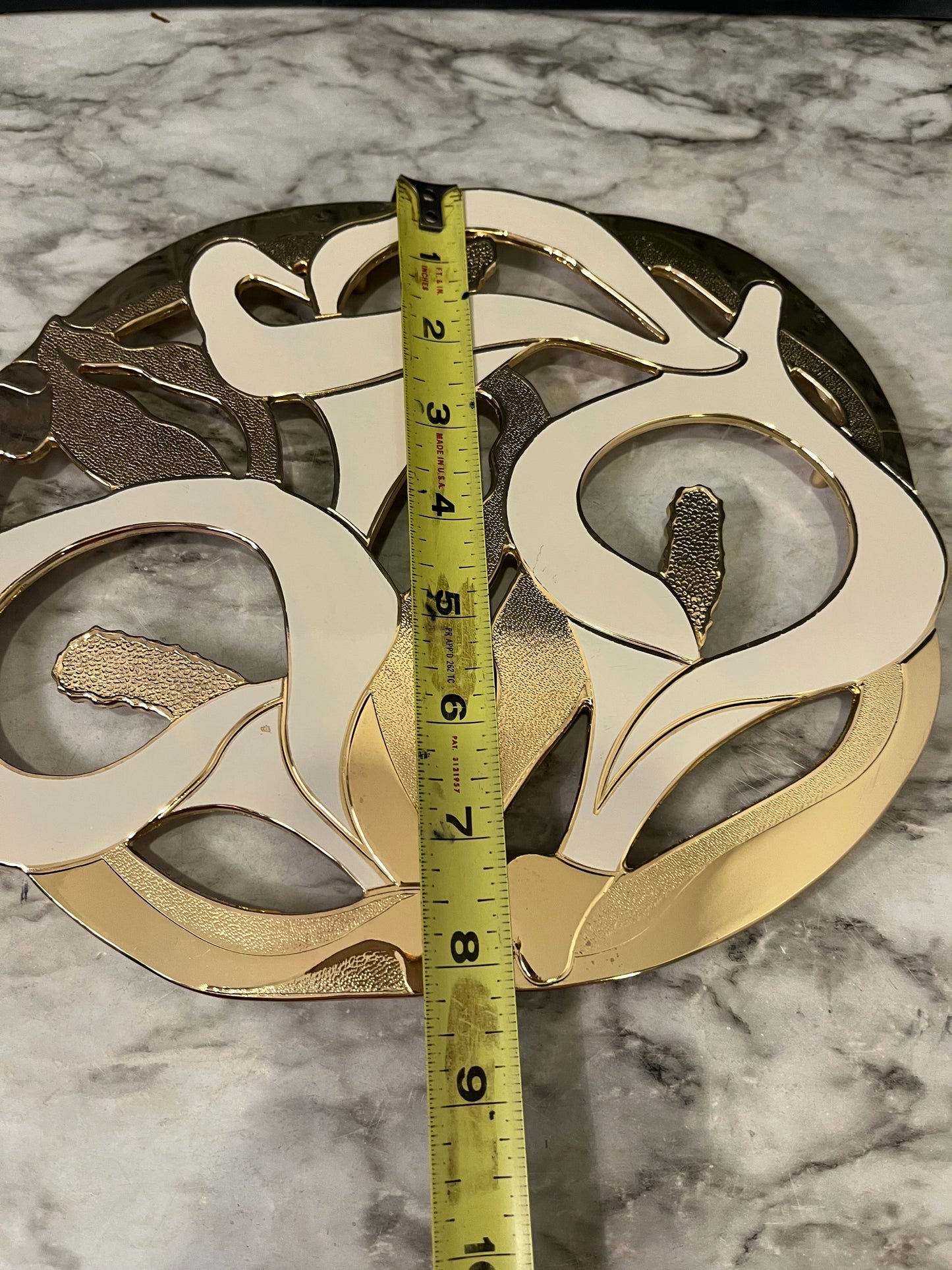 Brass and Enamel Calla Lilly Trivet