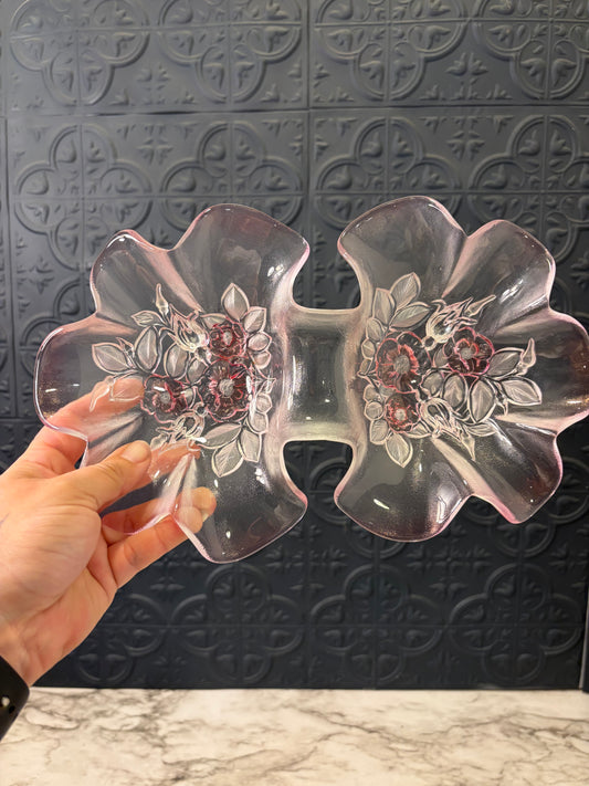 Pink Mikasa Double Bowl