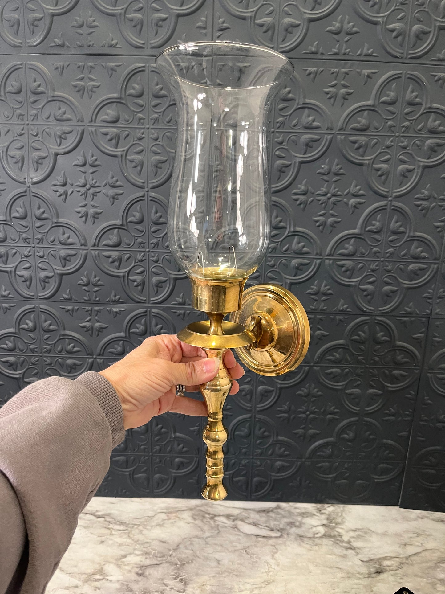 Hurricane Brass Wall Sconce