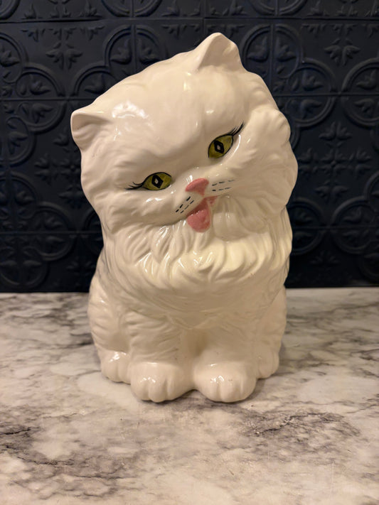 Ceramic White Cat  9.5"