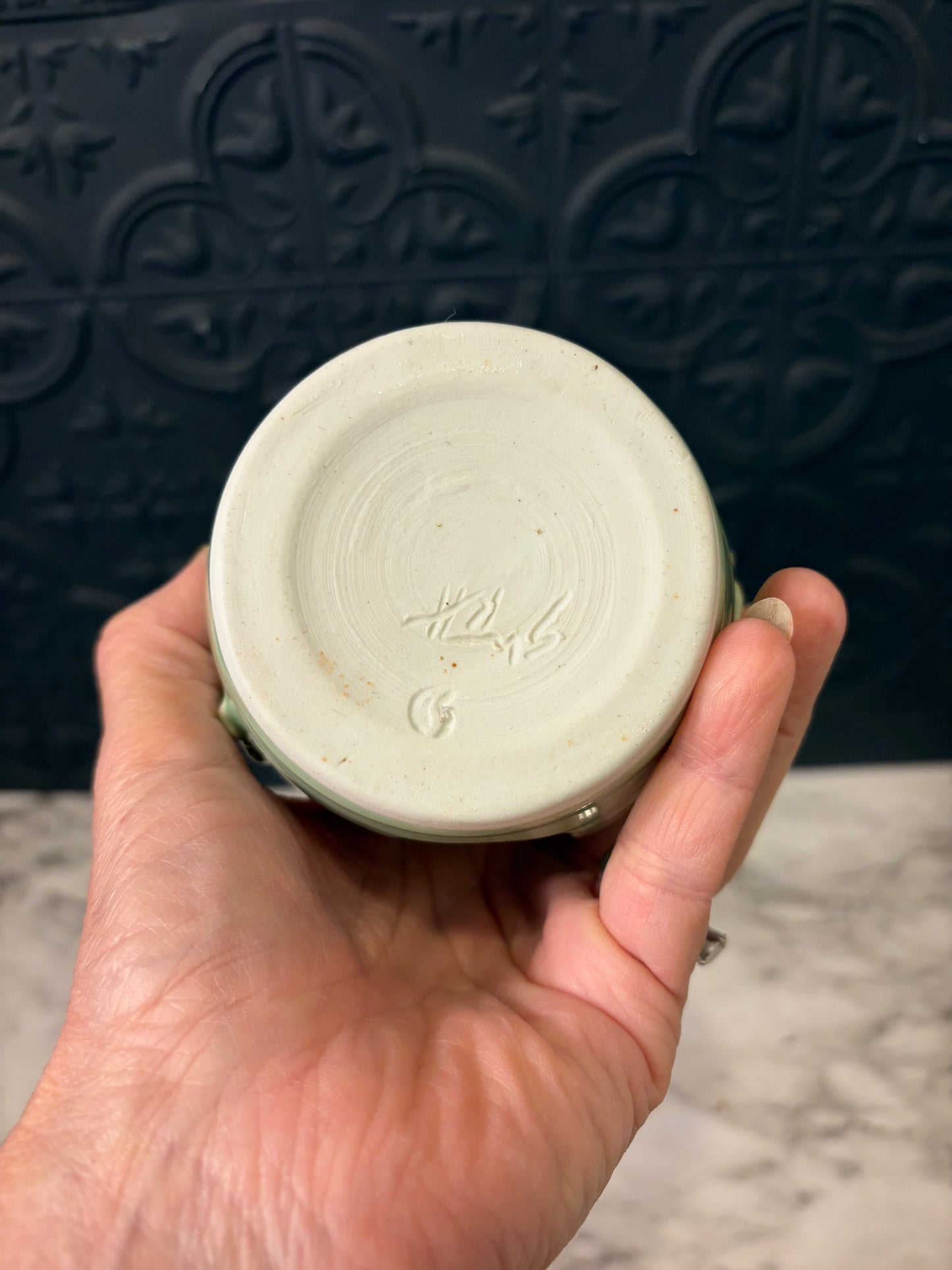 Seafoam Green Studio Pottery Sponge Holder